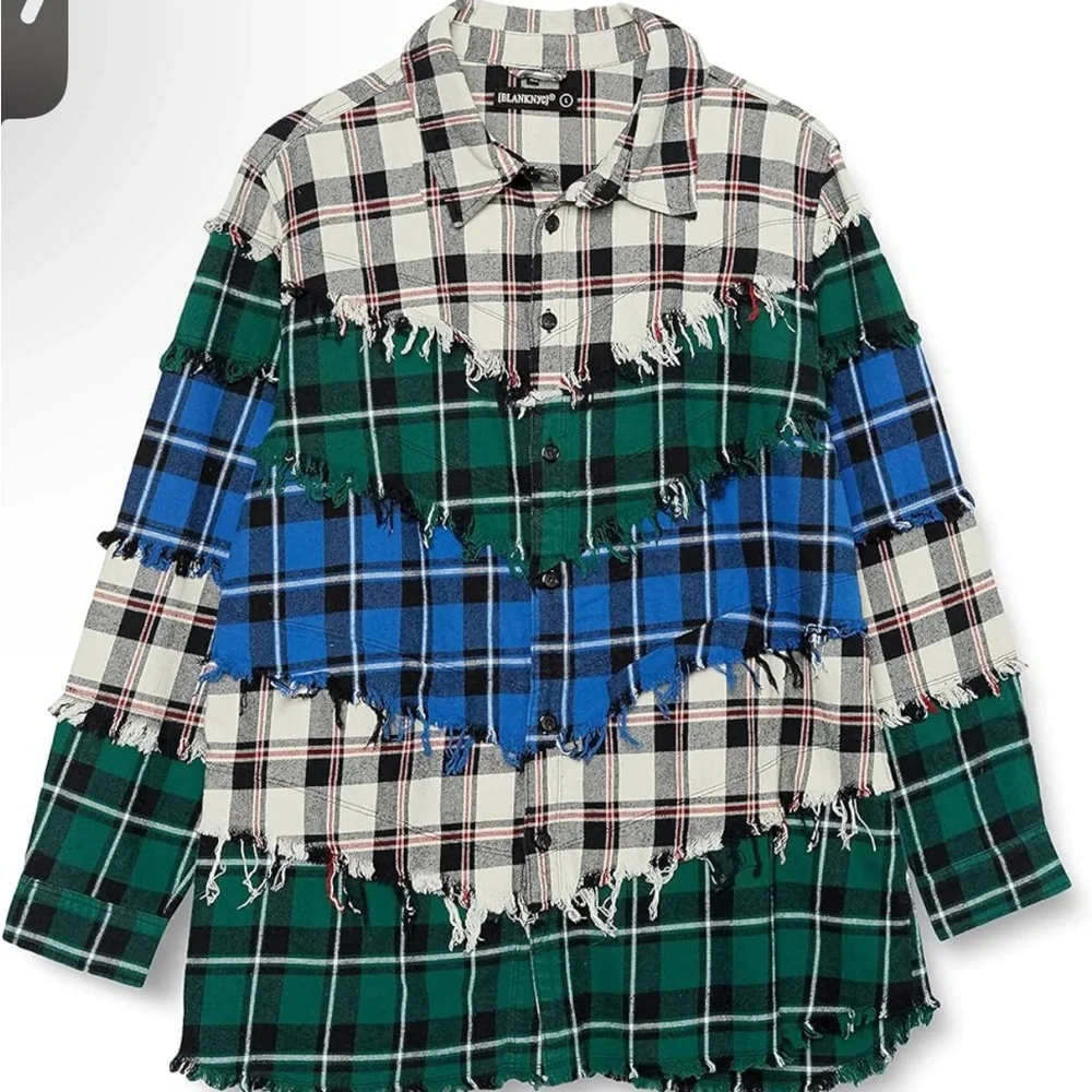 BLANK NYC BLANKNYC XL DOUBLE DARE FLANNEL SHIRT SHACKET WOMEN’S TOP SHIRT #349 - Picture 5 of 9